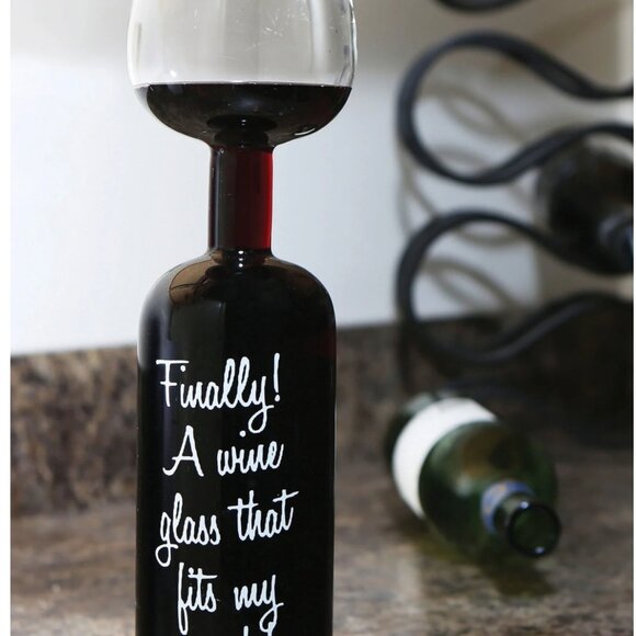 Wine Bottle Glass - Holds a Whole Bottle - Picture 3 of 11